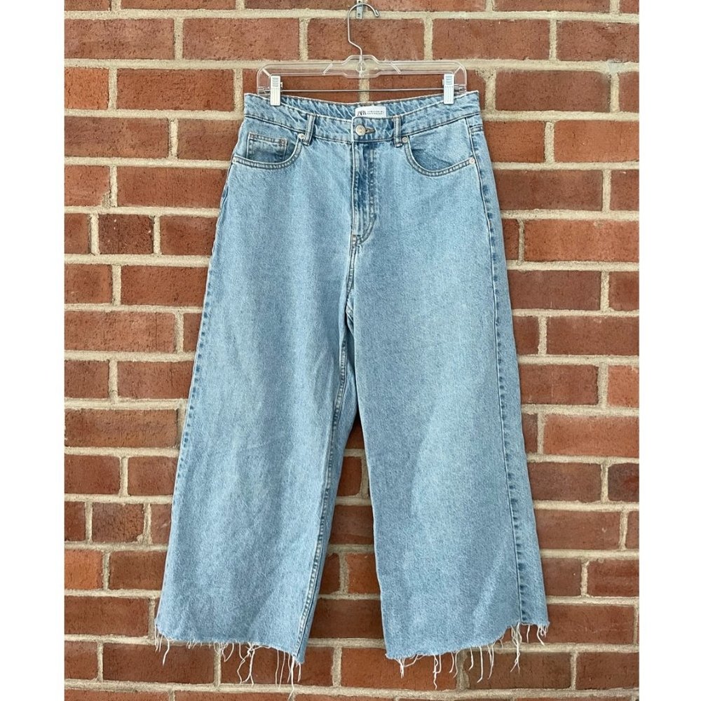 Zara High-Rise, Wide-Leg Culotte Jeans